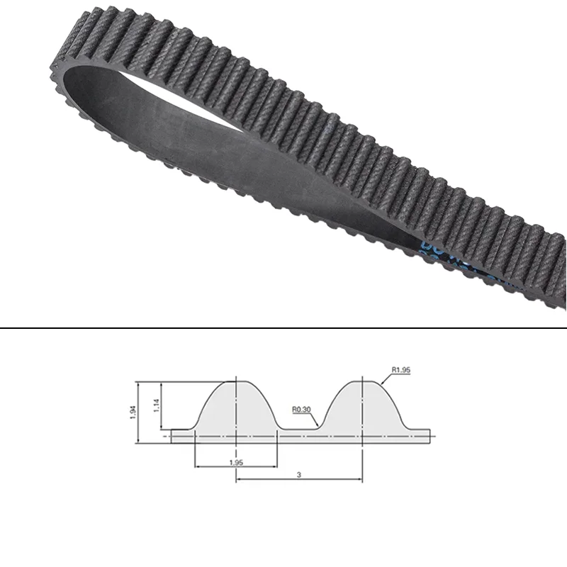 HTD 3M 고품질 고무 타이밍 벨트 경계 1002/1014/1026mm-2460/3000/3600mm 너비 6/10/15/20mm