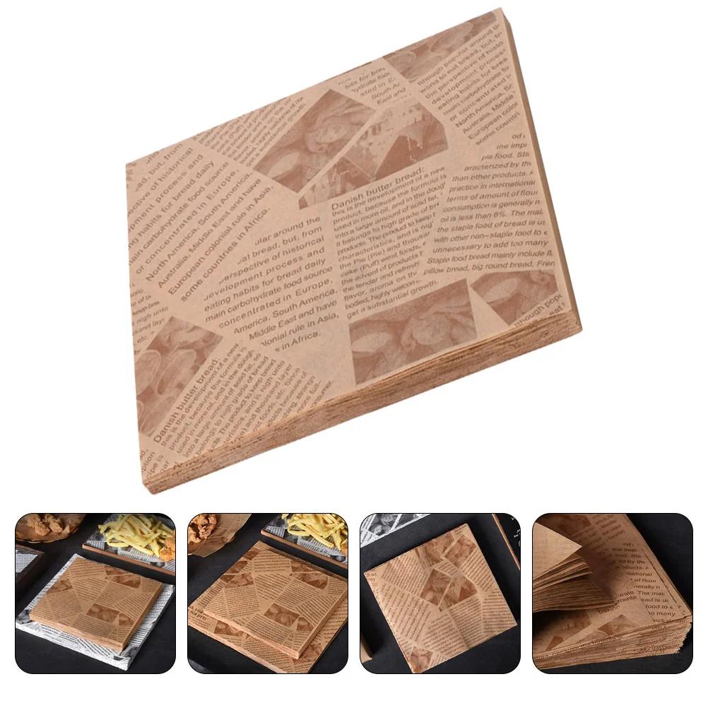 

100pcs Sandwich Paper Liners Baking Tray Paper Sheets Baking Paper Sheets