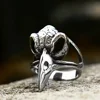 Gothic Raven Skull Ring for Men Vintage Nordic Odin Viking Crow Ring Stainless Steel Biker Amulet Viking Accessories Wholesale 2