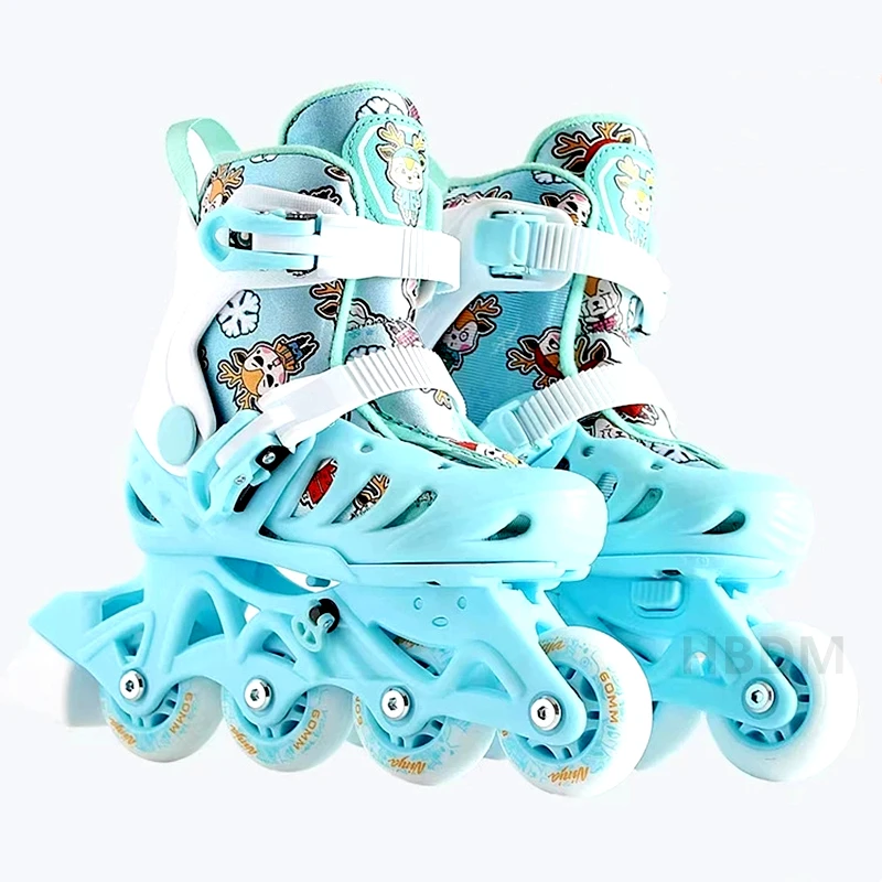X60BlueInlineSkatesRollerSkatesKidsYouthSkatesWithBrakeLock