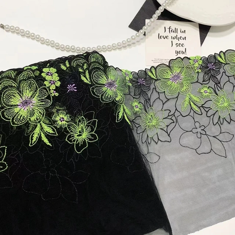 

2 ярда, фиолетовая синяя сетчатая вышивка, кружевная отделка для шитья, тканевые аксессуары, нижнее белье, бюстгальтер, платье ручной работы, «сделай сам», 18 см