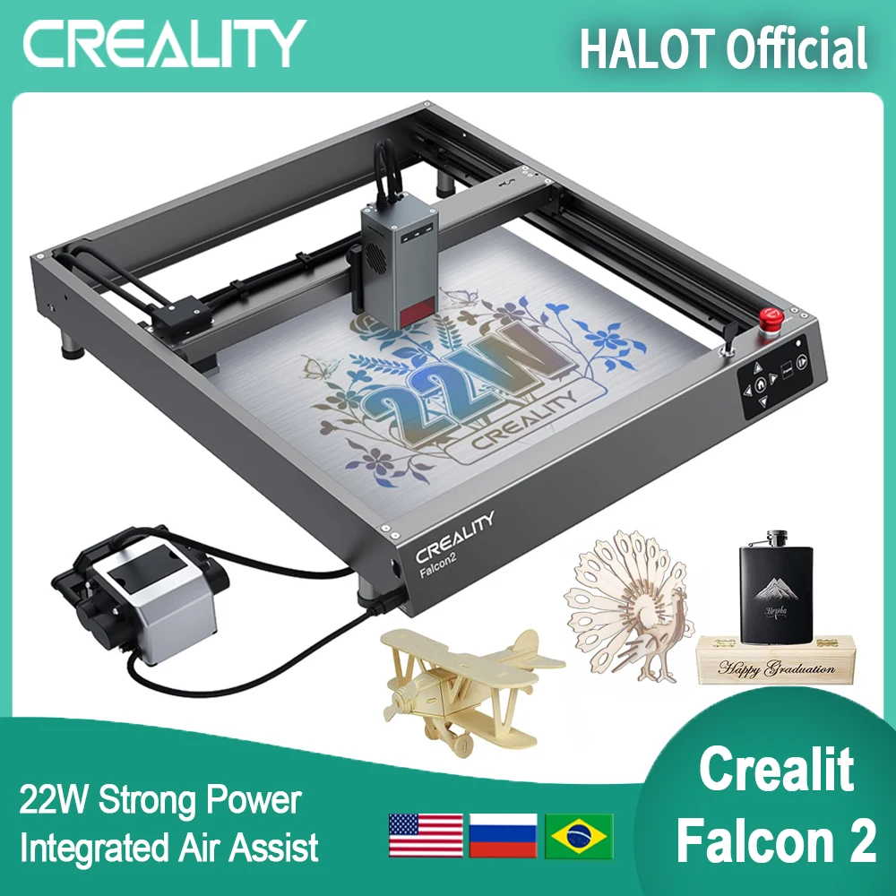 Creality Laser Engraver Falcon 2 40W 22W 12W / CR-Laser Falcon 5W 10W Laser  Cutter Machine High Precision Cutting Engraving - AliExpress