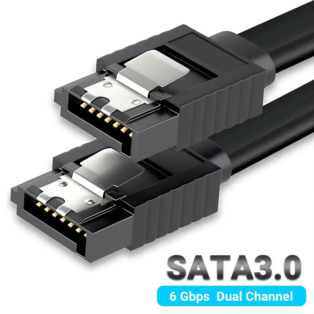 SATA 케이블 III 6Gbps 직선형/곡선형 HDD SDD 데이터 케이블 (..