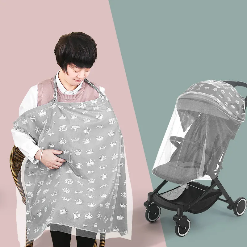 New Cotton Cartoon Nursing Cover For Breastfeeding Double Layer Soft Nursing Apron Multi Use For Baby Blanket Stroller Cover