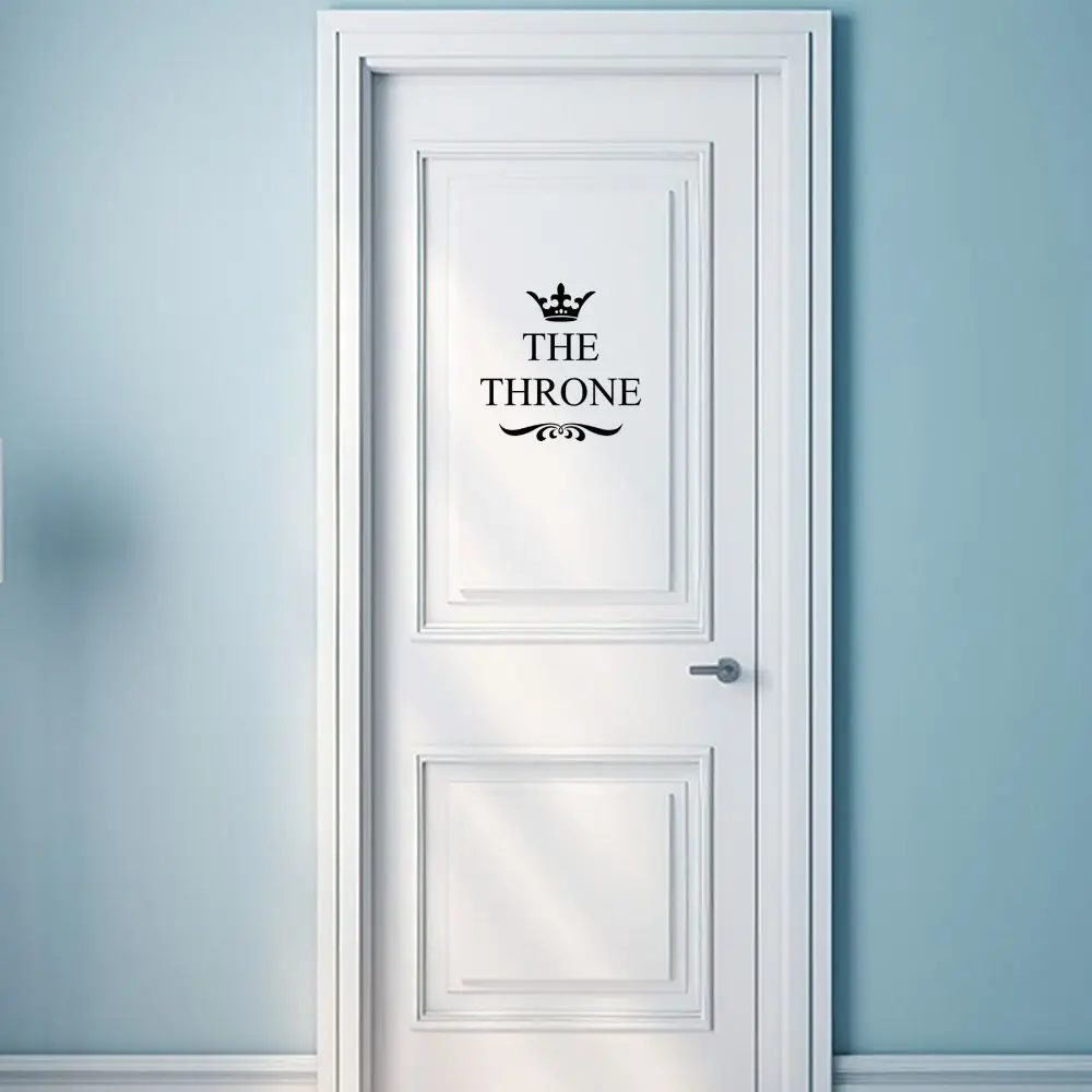 3D Crown Toilet Sticker Crown Wc Sign Toilet Door Stickers Autoadesivo Rimovibile Bagno Pittura Decorativa Toilet Decor