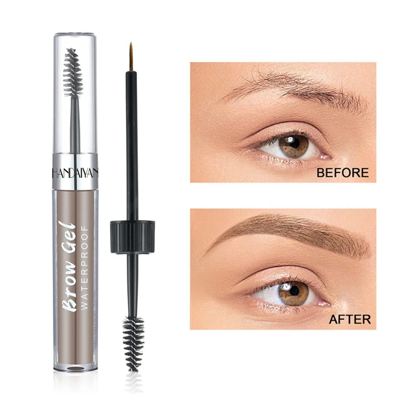 New Eyebrow Gel Waterproof Liquid Eyebrow Tattoo Gel Tint Longlasting Easy To Color Double Head