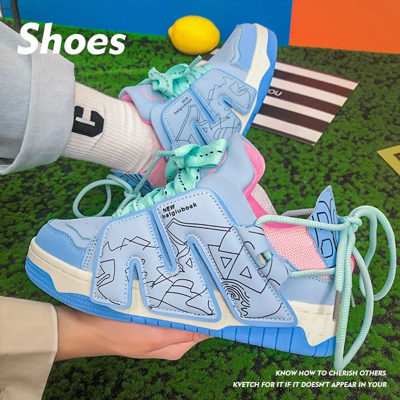 

Unisex Classic Streetwear Hip-Hop Y2K Punk Skateboard Shoes Women Men Chunky Platform Sneakers Couple Outdoor Sport Casual Shoes