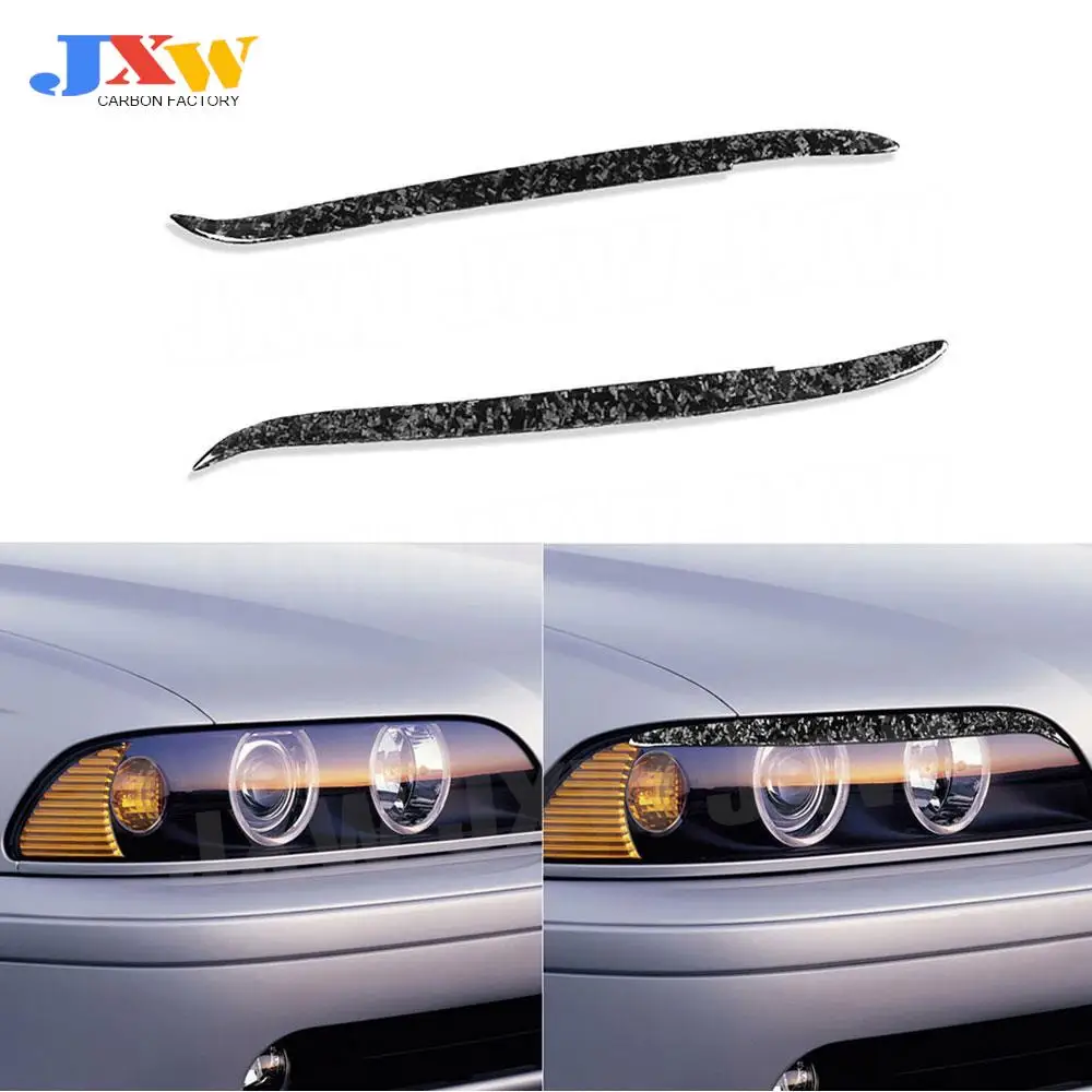 

2PCS/Set Front Lamp Eyebrow Headlight Covers Carbon Fiber for BMW 5 Series E39 1997-2003 Front Lamp Eyelids Car Styling