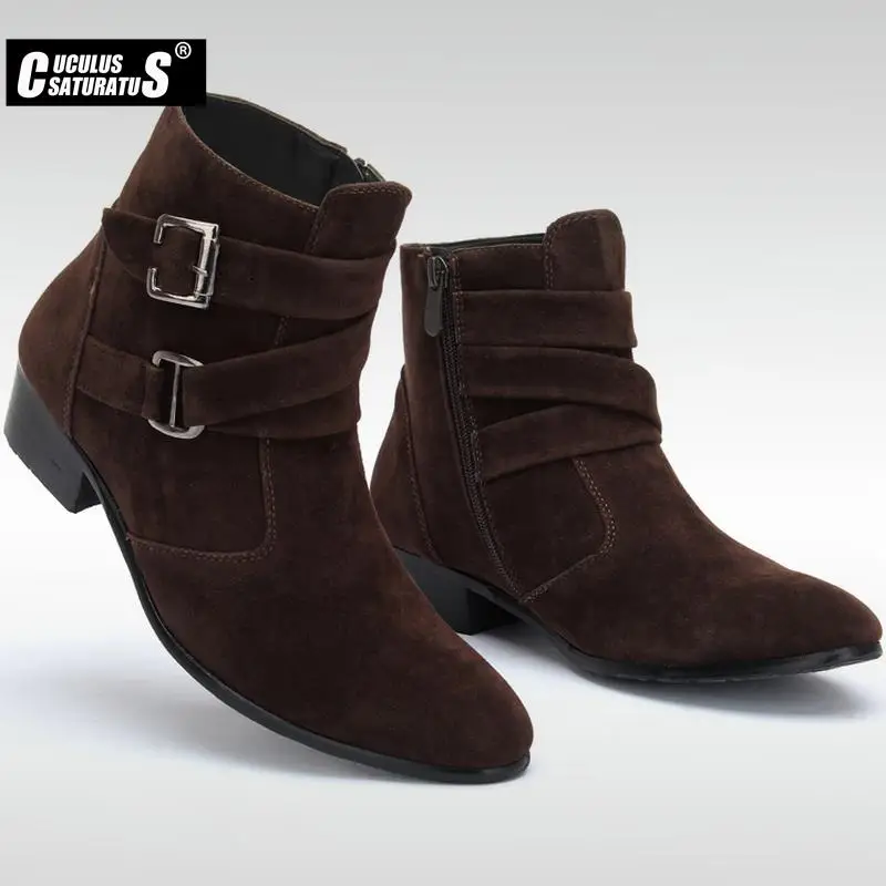Men Boots Fashion Microfiber Leather Fur Boots Winter Nubuck Leather Warm Outdoor boots snow boots men chelsea boots men training boots