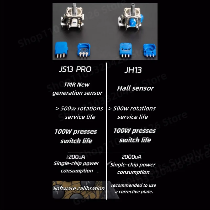 2/4/10pcs K-SILVER JS13 PRO PS4 게임 패드 컨트롤러 수리용 안티 드리프트 TMR 전자기 조이스틱 3D 아날로그 썸스틱