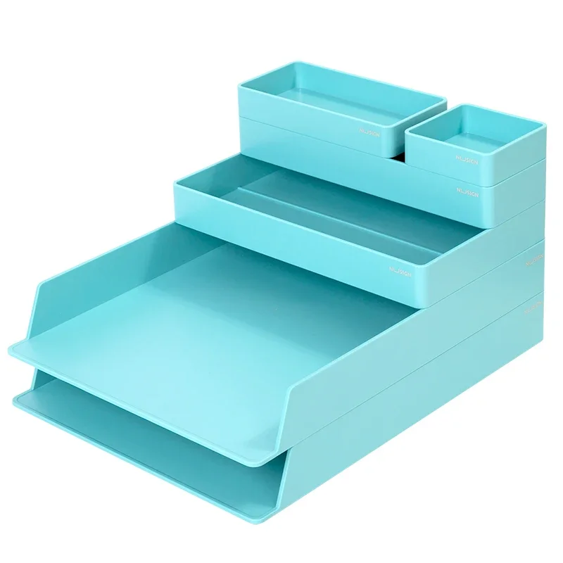 Deli Desk Organizer Set Large Capacity Desk Storage Box Set Pen Holder Finishing DIY Assembly Box For Office School Supplies