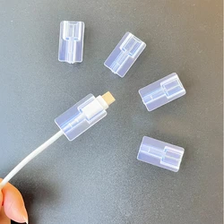 5 - Pack Soft Silicone Cable Winder & Protector Sleeves (Clear)
