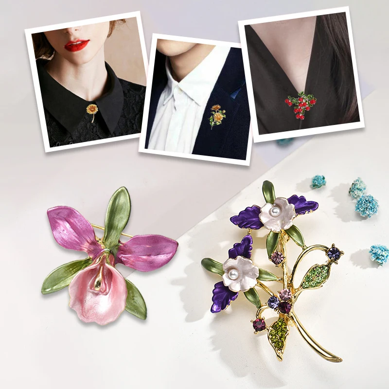 EMEGCY Butterfly Brooch - Rhinestone & Gold Plated Lapel Pin, Gift For Women (3x3cm)