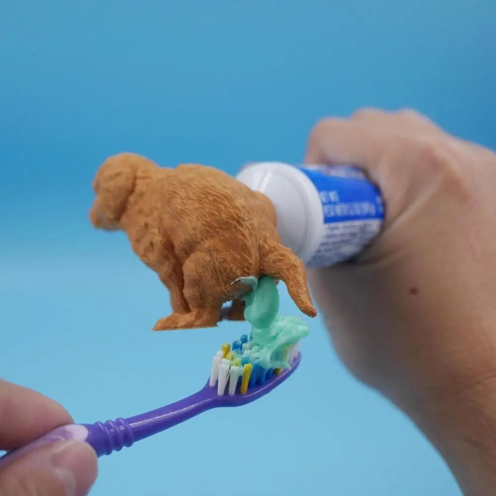 Funny Puppy Poop Toothpaste Dispenser Cartoon Squeezer Dog Butt Toothpaste Cap Creative Gag Gift Poop Toothpaste Topper Friends 2