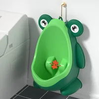Baby Boys Standing Potty Cartoon Frog Shape Wall-Mounted Urinals Toilet Training Stand Vertical Urinal Potty Pee Infant Toddler 2