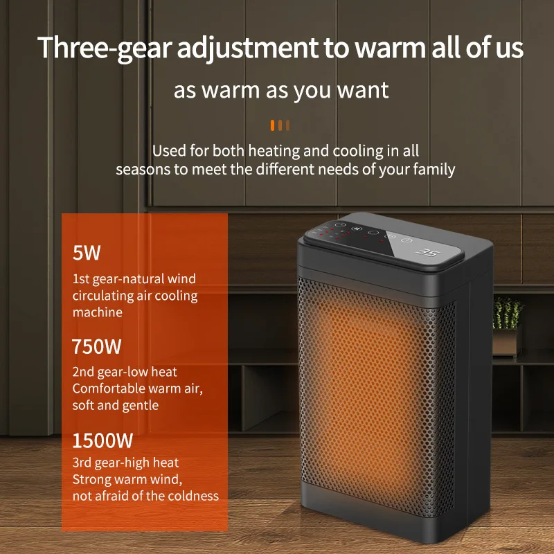 Portable Ceramic Space Heater with Overheat , 1500W Electric Room Heater  with Adjustable Thermostat for Office Room Indoor Use - AliExpress