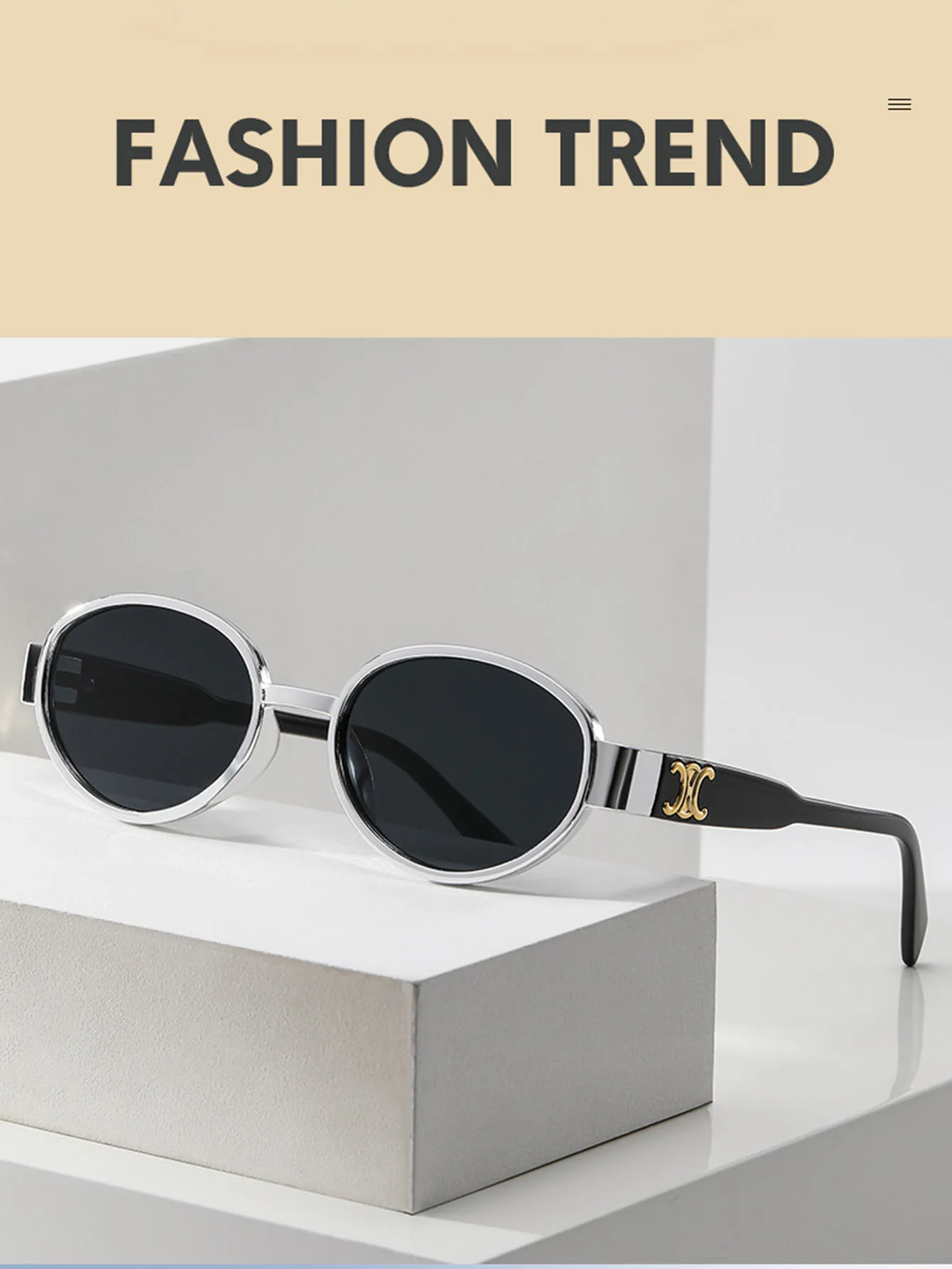 Metal Frame Oval Sunglass for Women Men Sunglasses Driving Aviation Male Shades Lens Street Beat Sunscreen Women Suncreen Glass