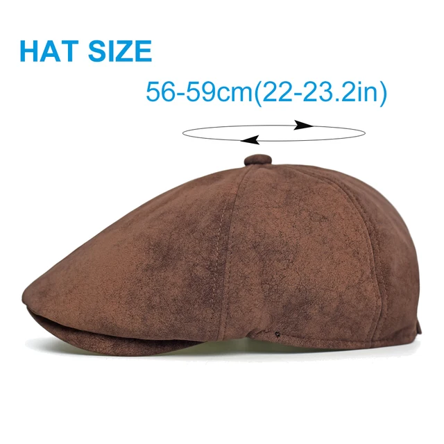 Autumn Winter Faux Leather Cap Newsboy Cap Hat Men Women Casual Beret Solid Cap PU  Leather Flat Caps Vintage 2