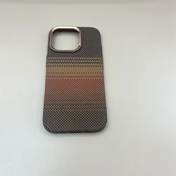 Geometric Carbon Fiber Textured 3D Relief MagSafe - Compatible Wireless Charging Case Cover for iPhone 17 Air (Gold)