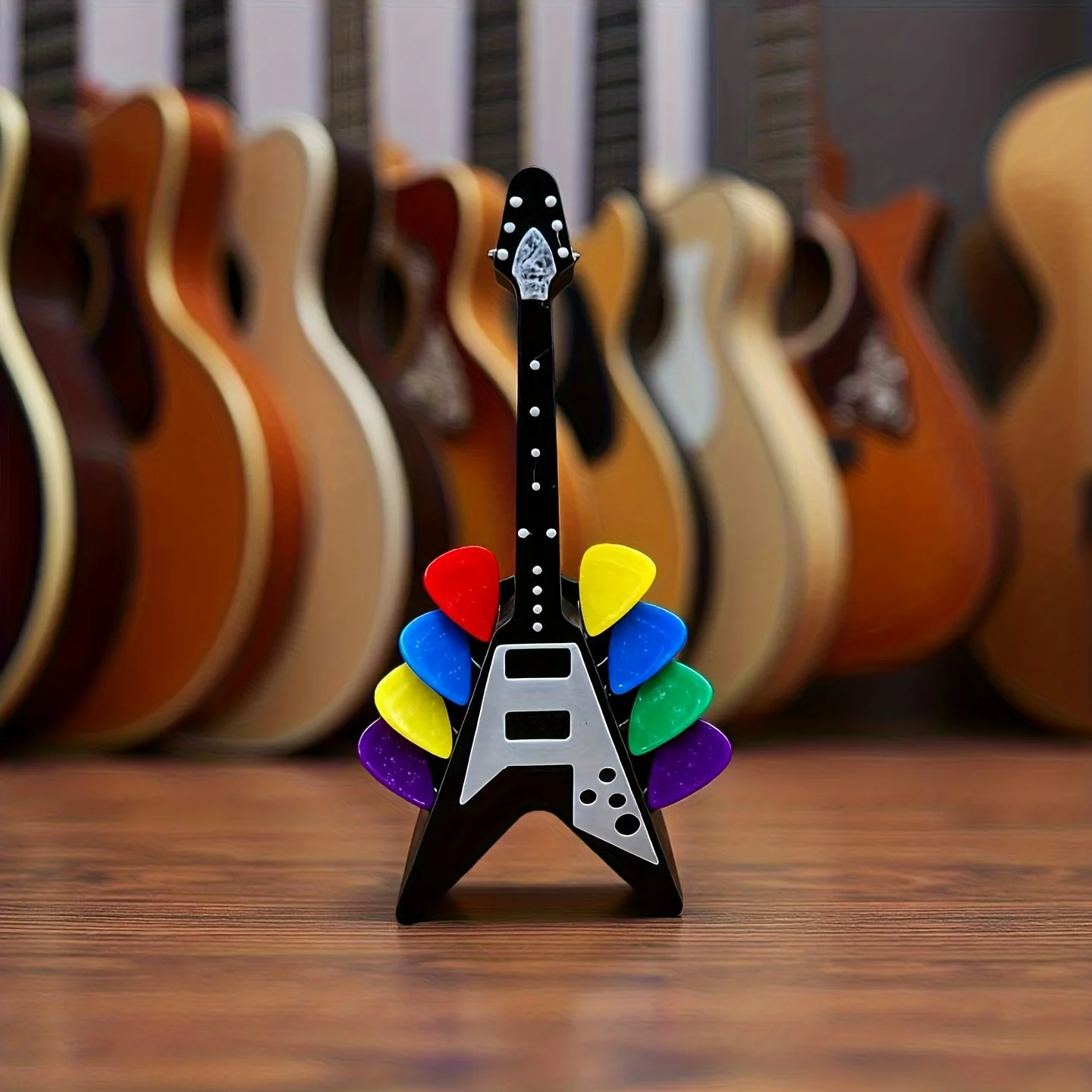 Guitar Pick Holder: Stylish 10-Slot Desktop Organizer
