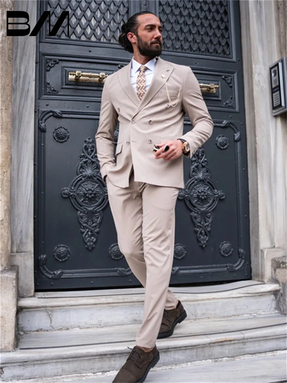 Classic 2 Piece Suit Simple Single Breasted Elegant Groom Men's Wedding Dinner Suit Prom Party Personalized Jacket Pants