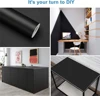 40CM Width Self-adhesive Film Black Matt Thickened Sticker Furniture Kitchen for Cupboards Tables Wall DIY Renovation Wallpaper 6