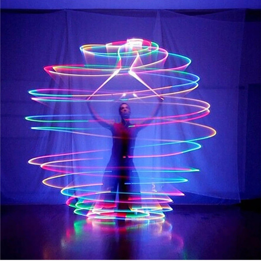 LED Colorful POI Ball Luminous Belly Dance Throwing Swing Ball