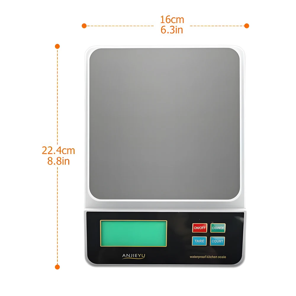 LCD 디지털 체중계 충전식 방수 전자 주방 체중계, 스테인레스 스틸 트레이, 베이킹 커피 요리용, 6kg/0.5g