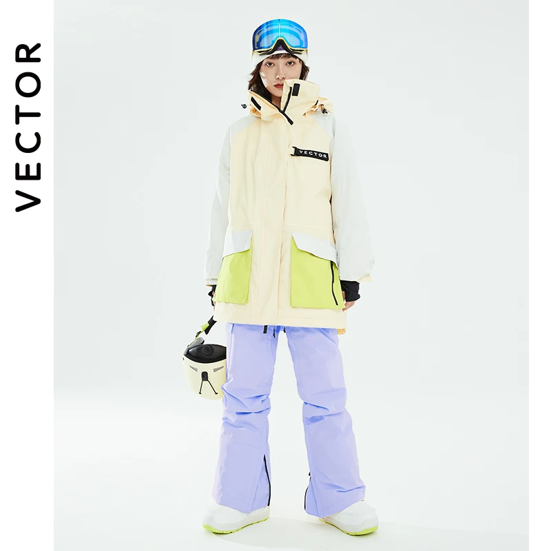 Winter Jacket Ski Jacket Women Ski Pants VECTOR Ski Suit Set Women Man Winter Jackets and Pants Warm Waterproof Jackets Pants Outdoor Ski Bike Camping