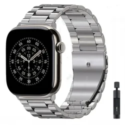 Stainless Steel Metal Strap for Apple Watch - Premium Wristband Replacement (Titanium color)