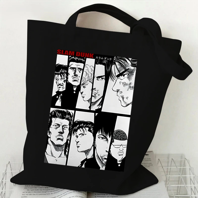Women\'s SLAM DUNK Anime Beach Bag Y2k Aesthetic Shopping Bag Kawaii Backpack Cute Graceful Tote Bag Multifunction Cloth Bag