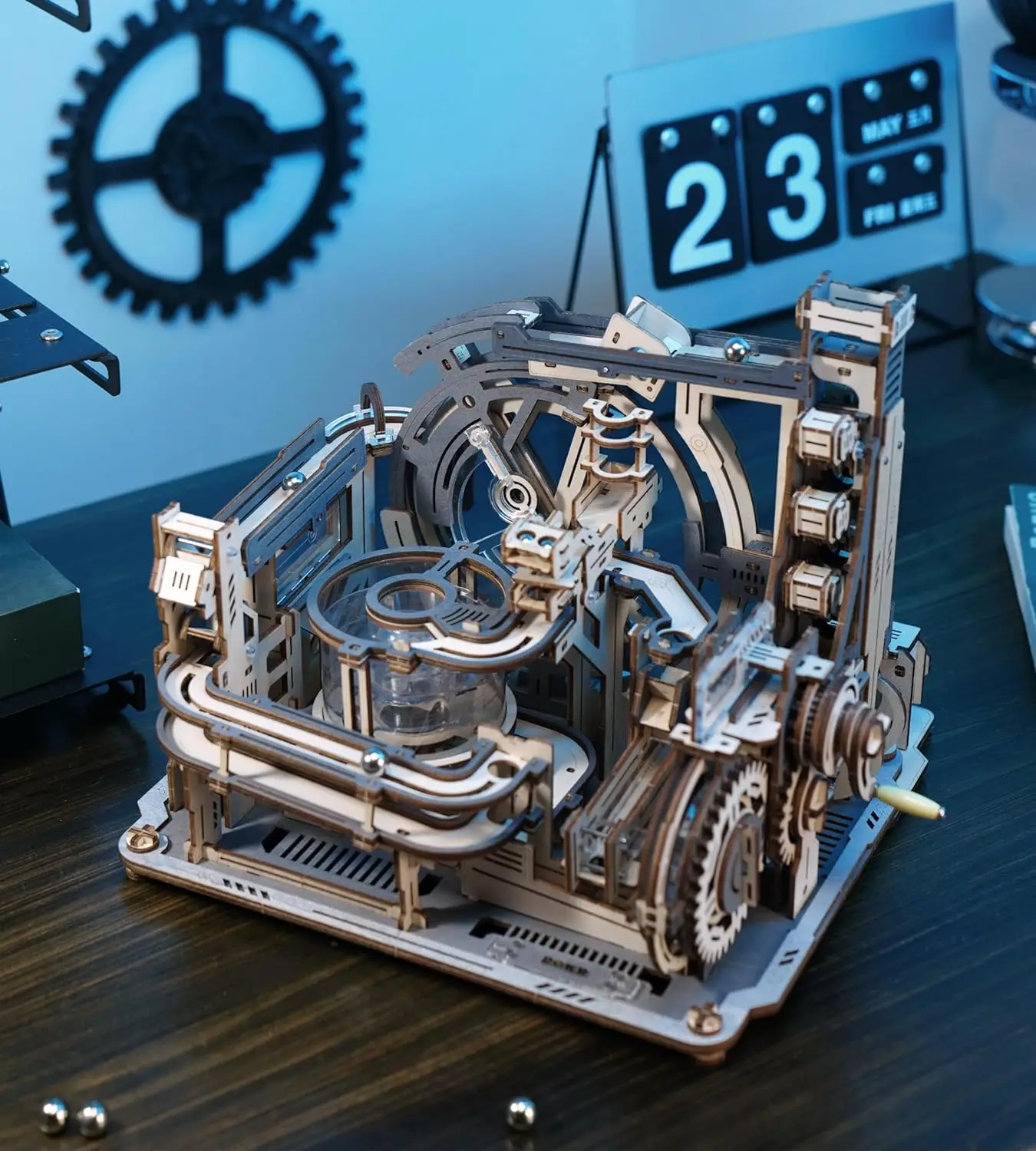 Robotime Rokr 電動モデルキット マーブル宇宙港 3D パズル 頭の