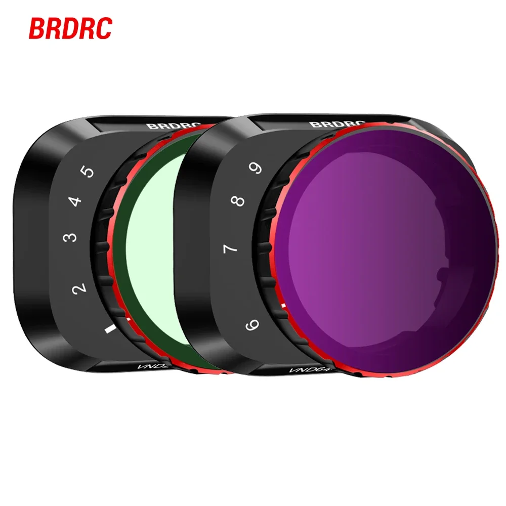 BRDRC VND Lens Filters for DJI Mini 4 Pro Drone VND4-32/64-512 Adjustable Optical Glass Variable ND Filters for Camera Accessory Lens Filters ND Filters Set