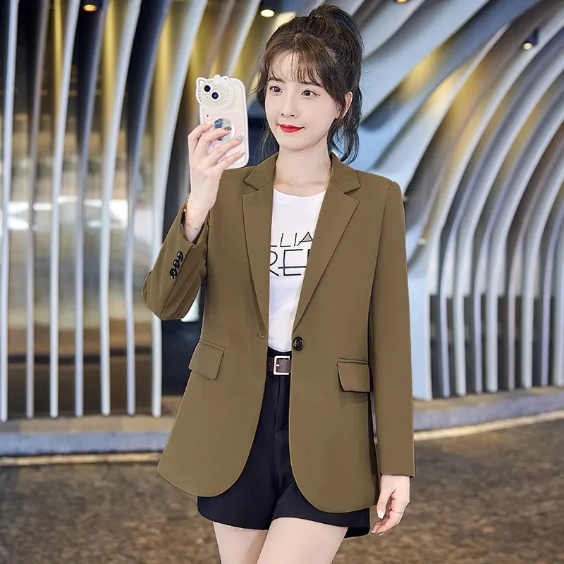スーツ OFF WHITE Women Suit Jackets OWEF123S24FAB0030707 Grey CAROLINE SUITS Women's Elegant Stylish Fashion Notched Lapel