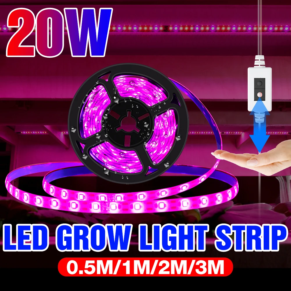 Led Grow Light Strip 5V Phyto Lamp Usb Led Fitolamp Strip Ip65 Striscia Dimmerabile Impermeabile Led Phytolamp Per Piante 50Cm 1M 2M 3M