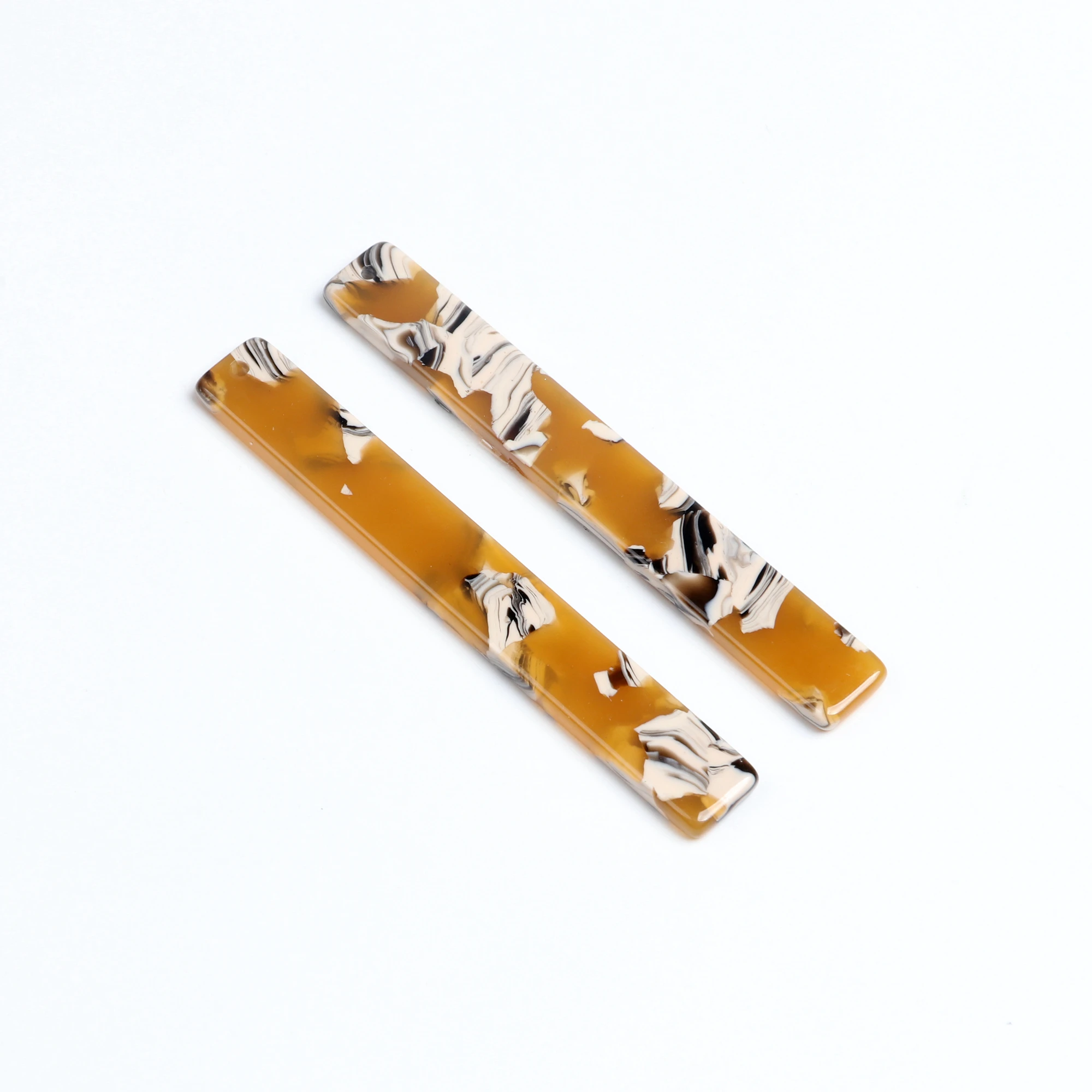 Schildpatt Ohrring Charms,Acetat Stick Charms, dünne Bar Rechteck Anhänger, lange Streifen Ohrringe Teil, 8x60mm – Detail 25