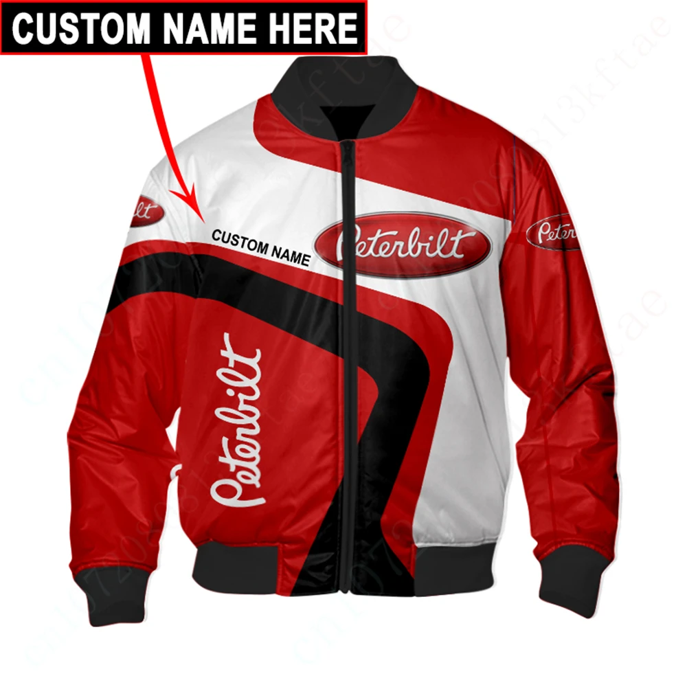 Peterbilt Bomber Jacket 3D Giacca A Vento Techwear Uniforme Da Baseball Harajuku Parka Cappotti Spessi Giacche Per Abbigliamento Maschile