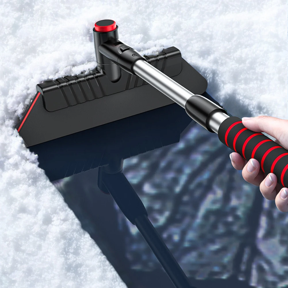 2 In 1 Extendable Ice Scraper Multifunctional Windshield Snow Remover Ergonomic Handle Retractable Snow Remover Car Accessories