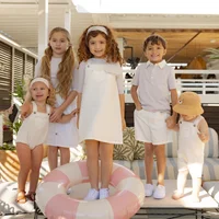 Collection denim blanc AP SS26 pour enfants, filles, garçons, jeans en coton, jupes, chemises, vêtements assortis pour la famille 2