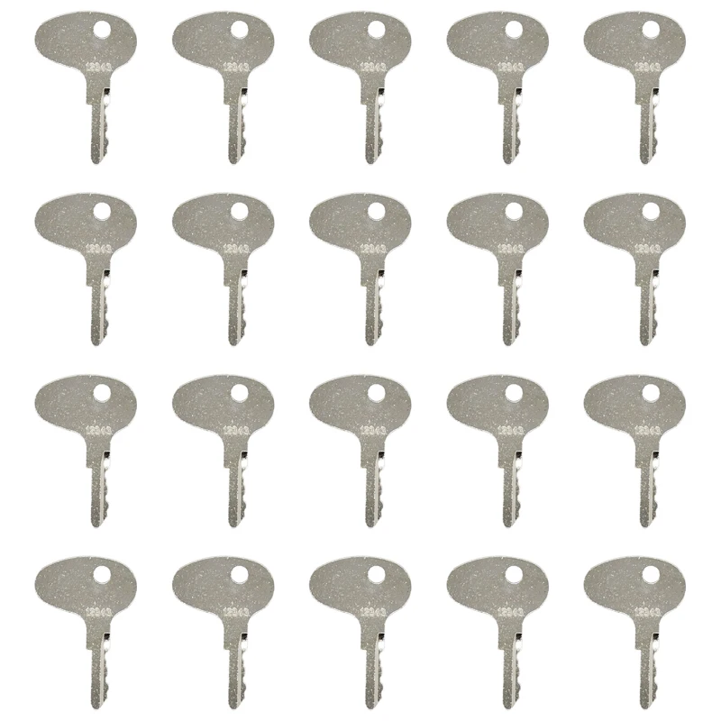 20 PCS Ignition Keys 12343 123243 912-0514920 Compatible with Mitsubishi BD2 Series Dozers Compatible with Kubota Older M