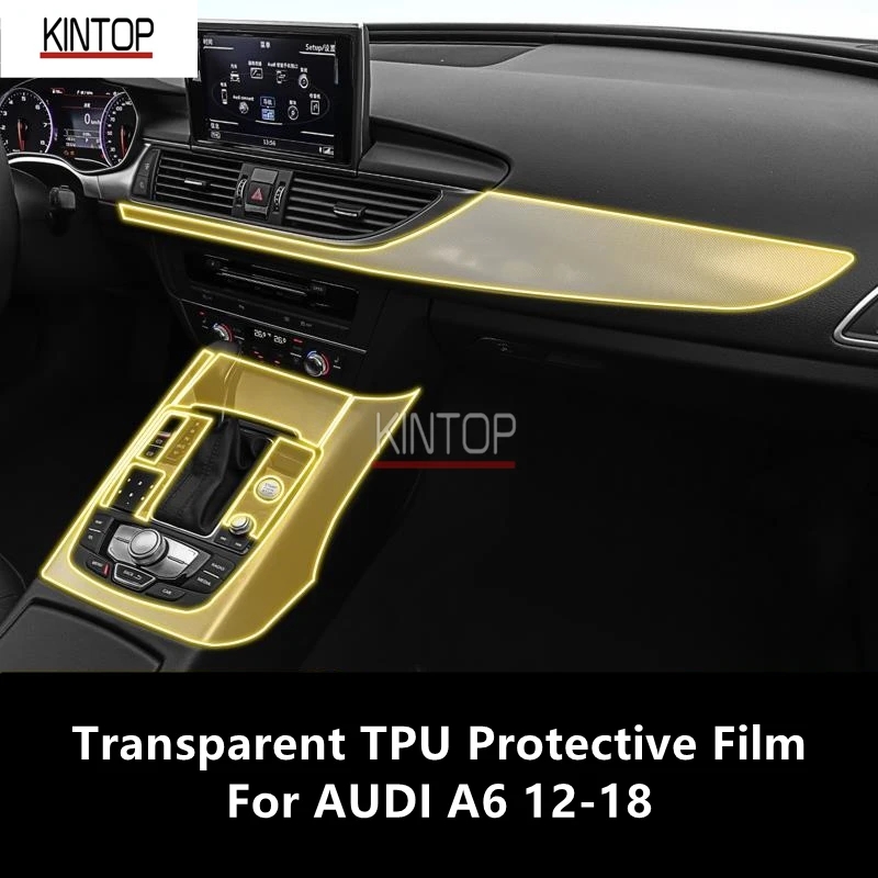 

For AUDI A6 12-18 Car Interior Center Console Transparent TPU Protective Film Anti-scratch Repair Film Accessories Refit
