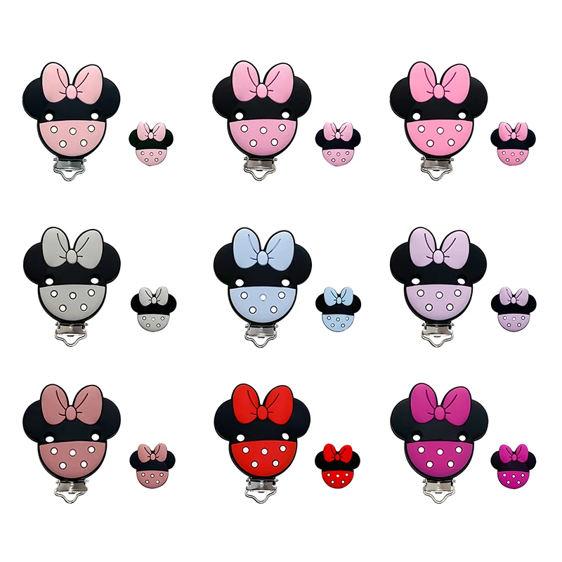 1set Mouse Shape Silicone Clamps Clips DIY Pacifier Chain Nipple Holder-pacifier clip,pacifier chain,pacifier accessories,baby silicone accessories