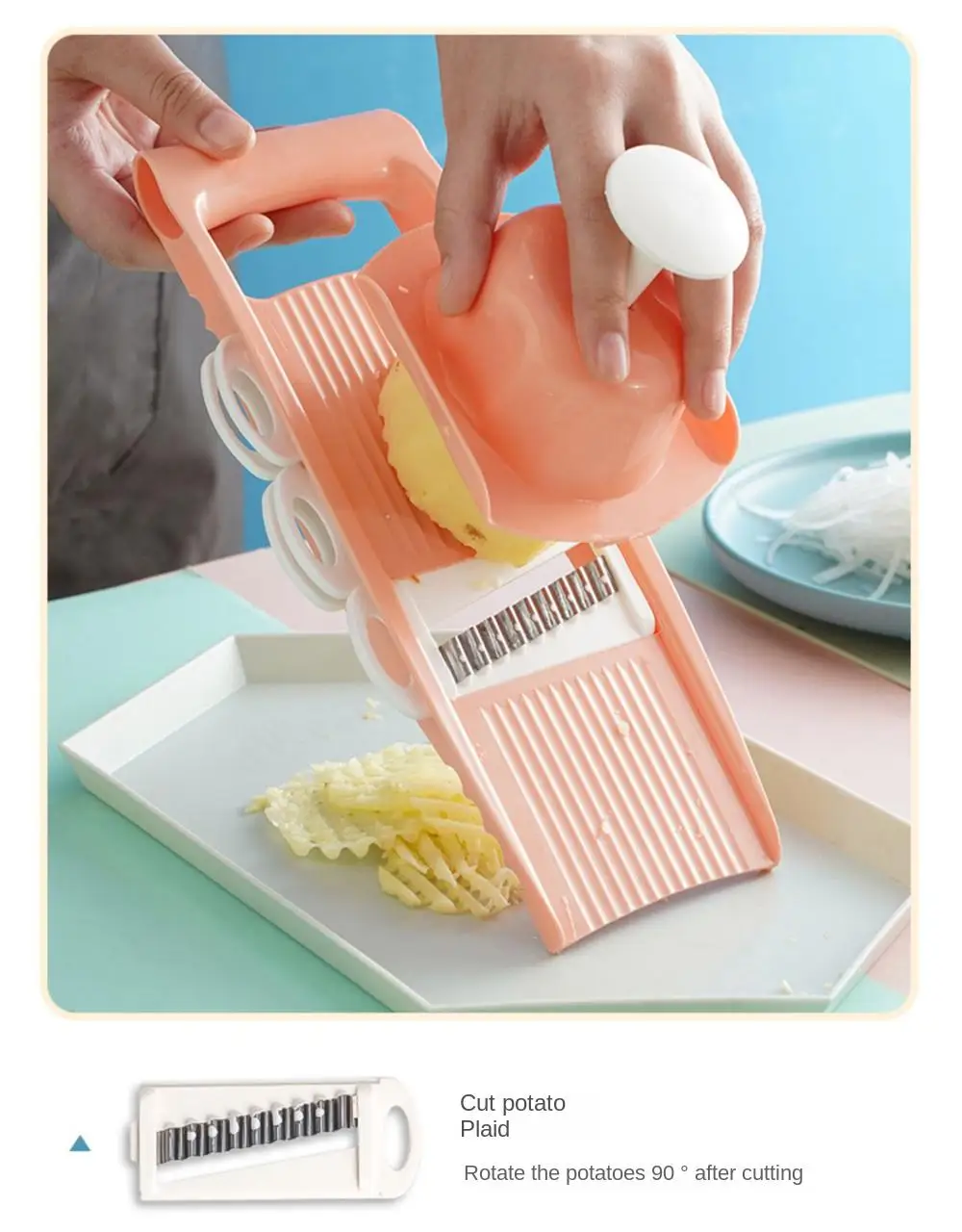 Description Picture 3 of itemIn 1 Grater Vegetables Cutter Carrot Korean Cabbage Manual Mandoline Slicer Fruit Potato Peeler Carrot Grater Kitchen Gadgets