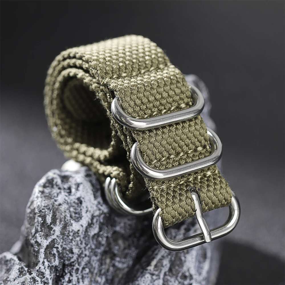 حزام ساعة قطن نايلون 20 مم 22 مم حزام ساعة من القم...