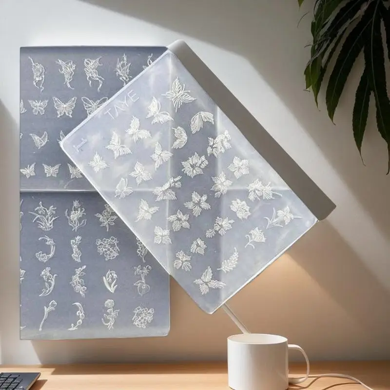 Butterfly Flower 3D Silicone Nail Art Mold DIY Vintage Flower Frame Floral Design Transparent Relief Template Manicure Tools