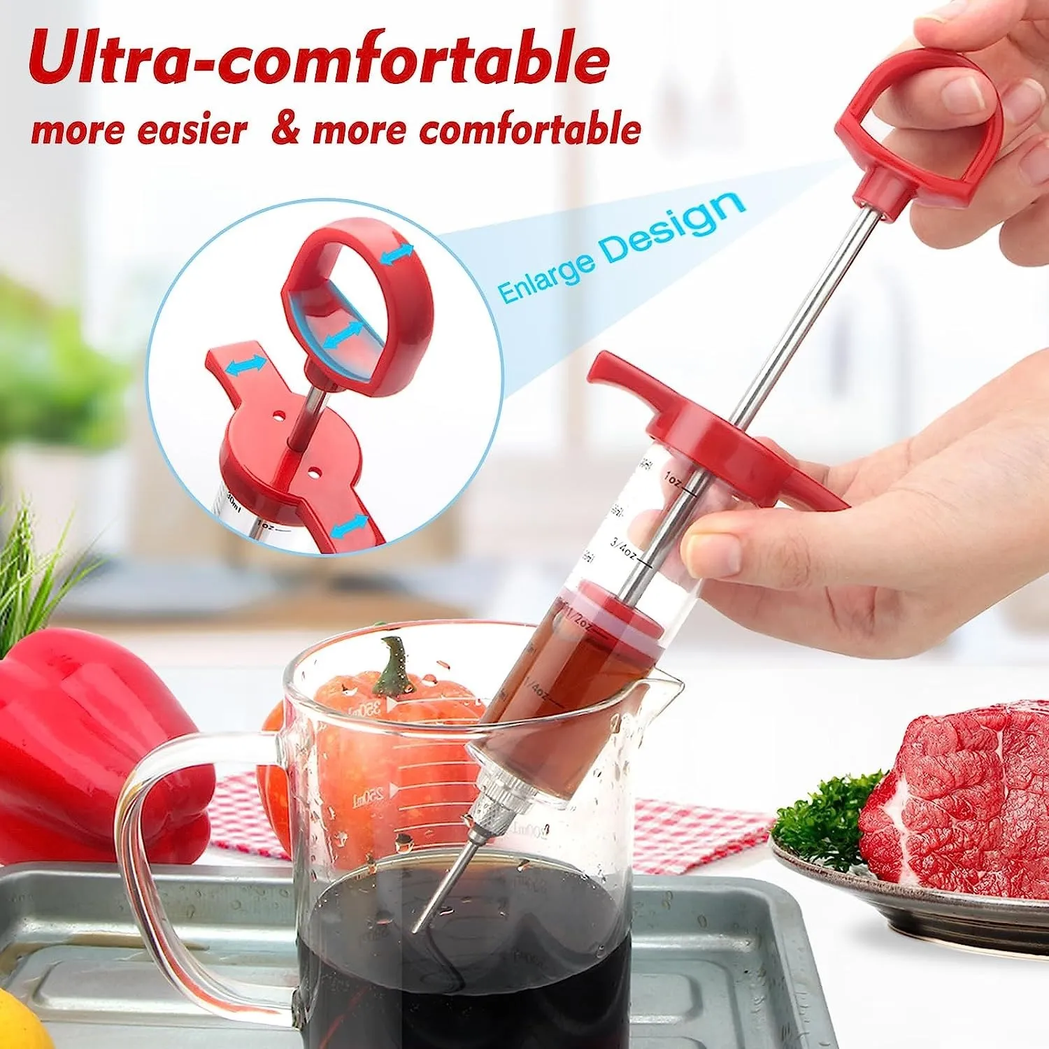 Description Picture 6 of itemFlavor Needle BBQ Meat Syringe Needles Turkey Injector Pork Steak Chicken Sauce Seasoning Injection Kitchen Tools