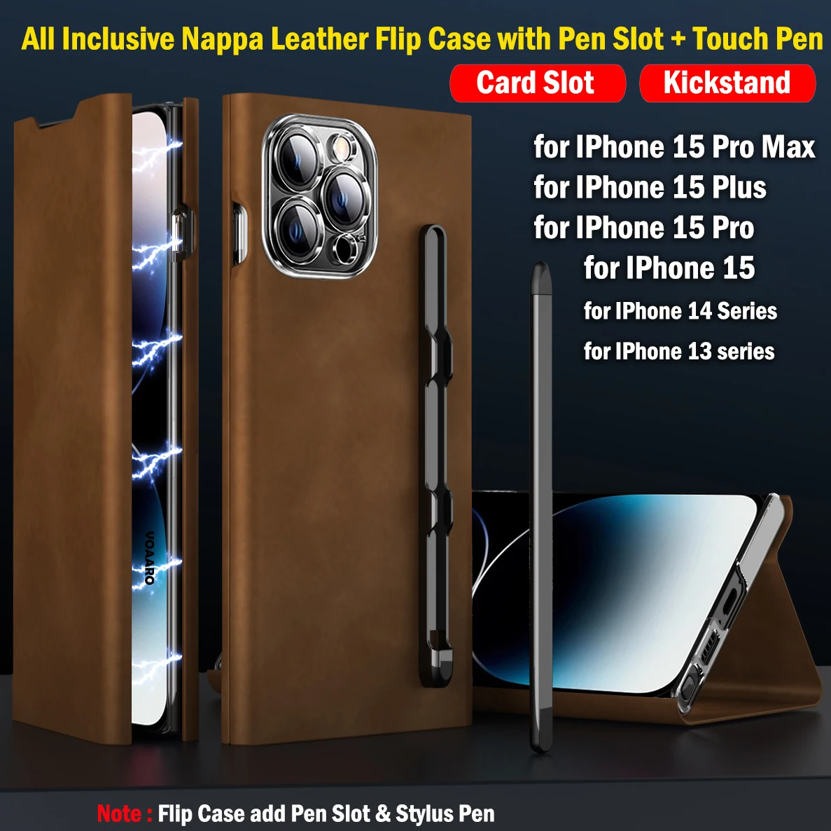 

Чехол-книжка из кожи Nappa для Iphone 15 Pro Max 14 Plus 13 Mini