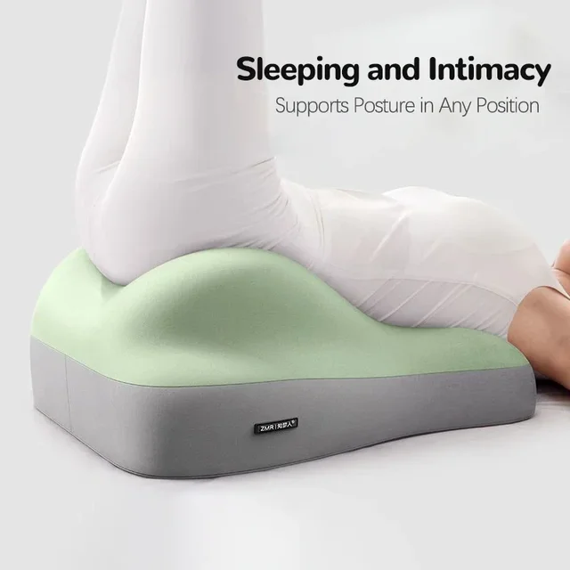 Coussin de lit ergonomique multifonctionnel vert en mousse à mémoire de forme pour le soutien lombaire et le confort abdominal, pour lit et canapé, vert 1