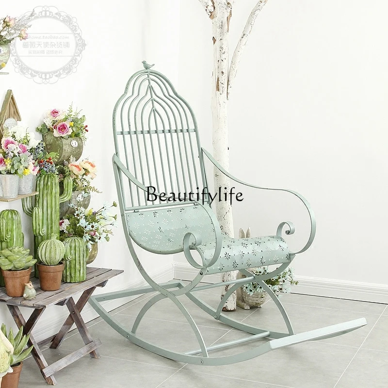 

Американское железное кресло-качалка в стиле ретро, уличное кресло-качалка для двора и отдыха