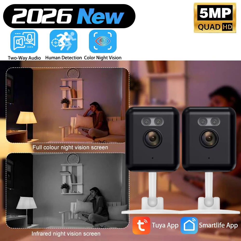Best-Selling Tuya Smart Life Home WiFi Mini Compact Camera Outdoor Wireless Security CCTV Network IP Camera 5MP Human Detection 1